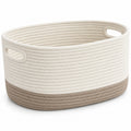 Oval Cotton Rope Storage Basket with Inset Handles