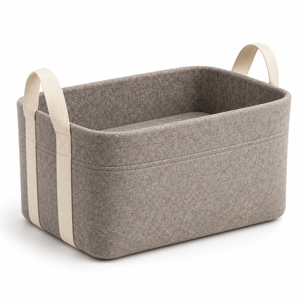 Foldable Felt Storage Basket with Wide Carry Handles