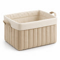 Quilted Canvas Storage Basket with Fold-Down Cuff