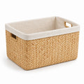 Herringbone Woven Storage Basket with Linen-Blend Liner