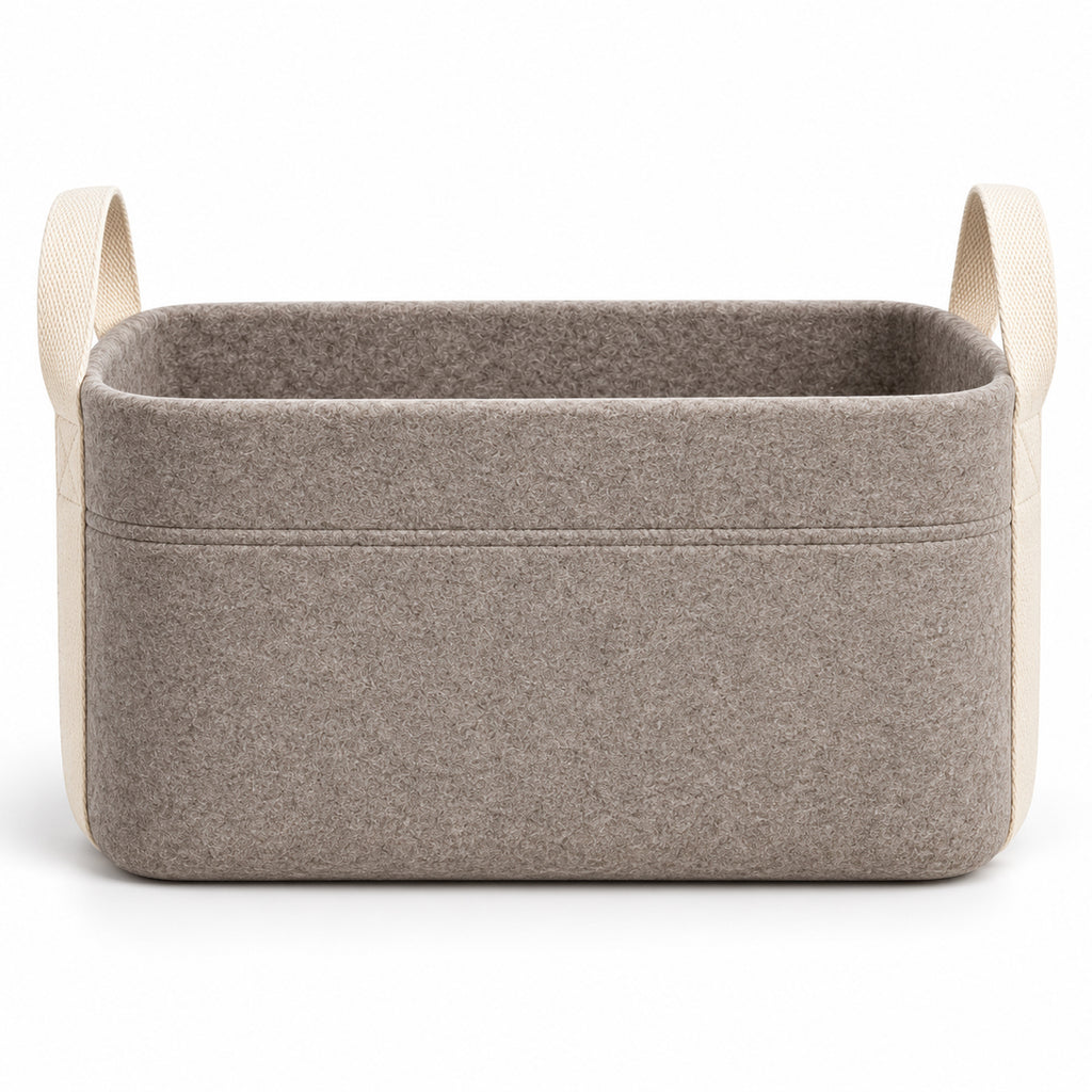 Foldable Felt Storage Basket with Wide Carry Handles