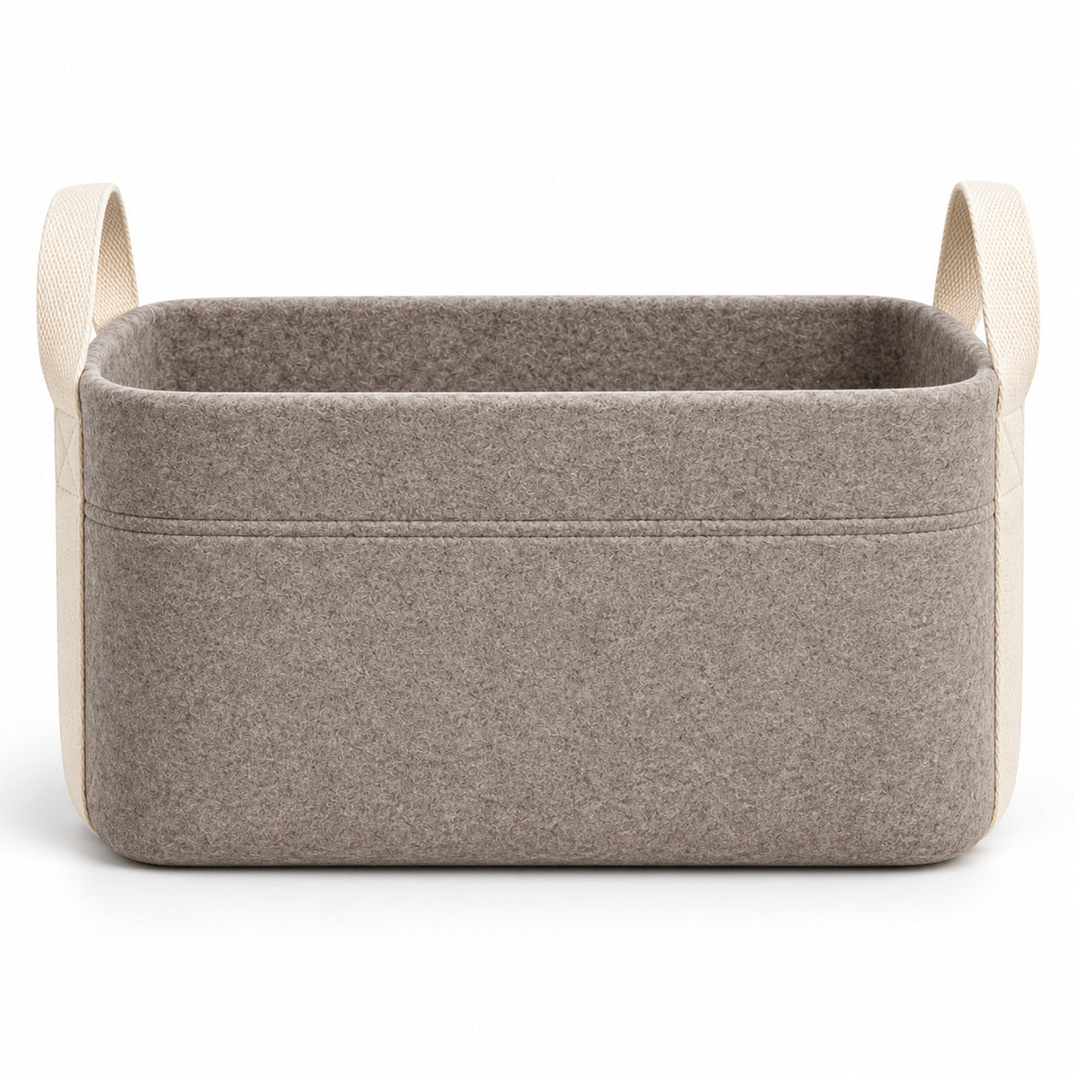 Foldable Felt Storage Basket with Wide Carry Handles