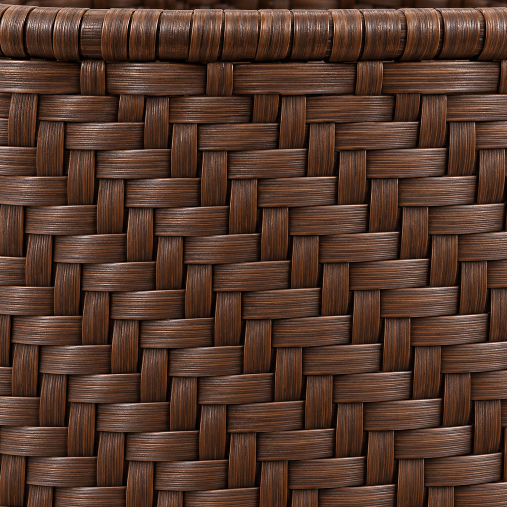 Tall Tapered Woven Storage Basket with Soft Strap Handles