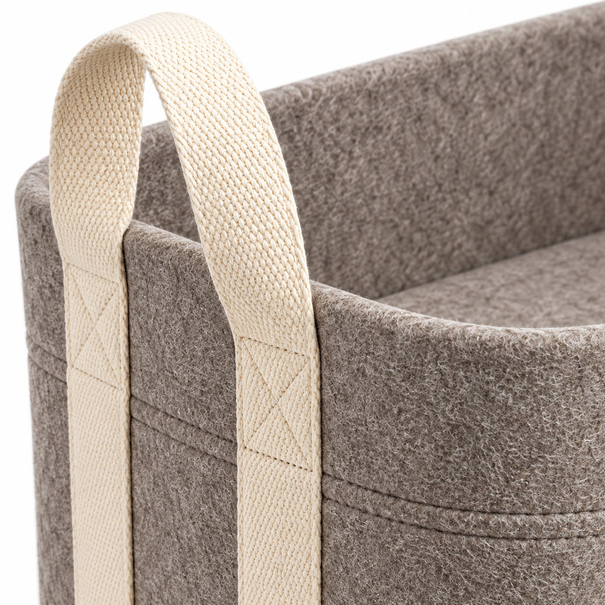 Foldable Felt Storage Basket with Wide Carry Handles